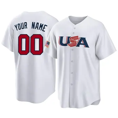 Custom Name Usa Baseball 2023 World White Baseball Jersey For Men